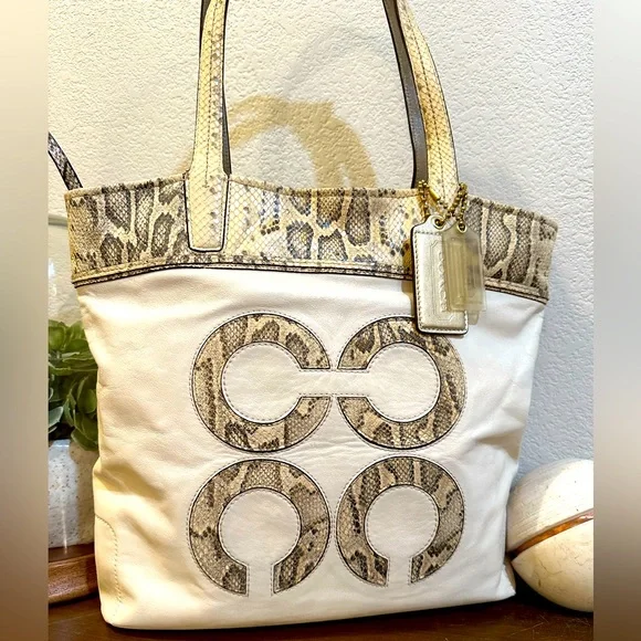 Vintage Coach Audrey Python North South Tote Bag/Shoulder Bag - 17043 - Picture 2 of 16